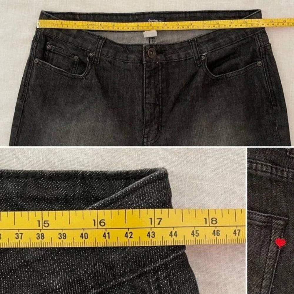 Denim 24 7 Jeans Size 18WP Petite Black Wash Stretch Mid Rise - Picture 10 of 11